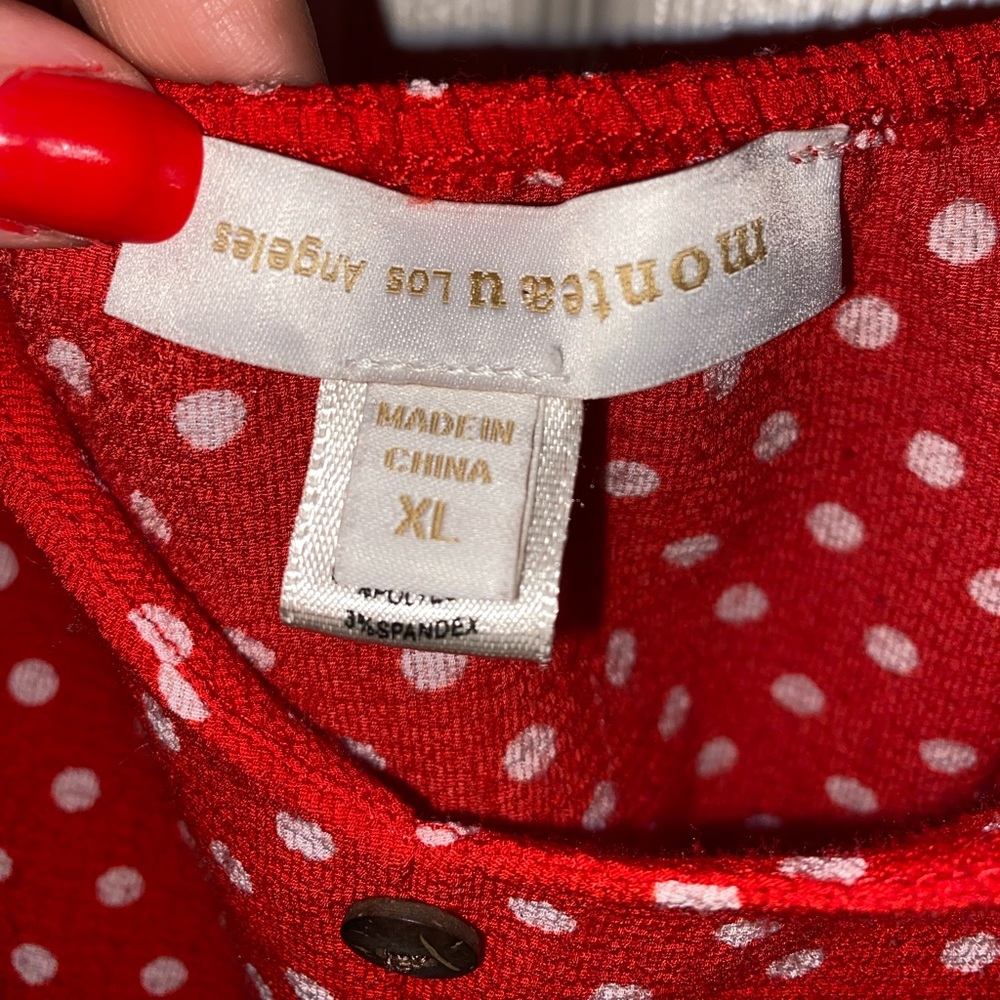 Red Polka Dot Crop Top - Picture 5 of 6